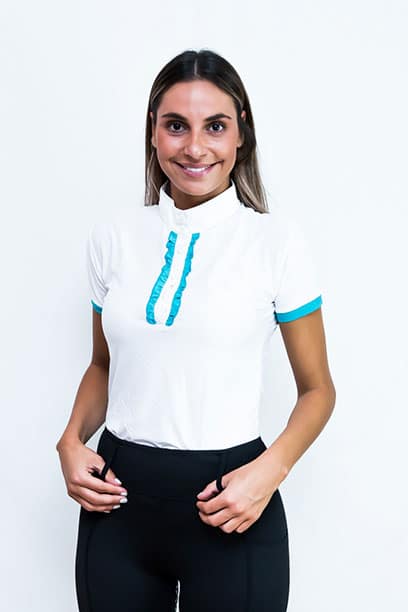 horse riding top glacier frill white performa ride