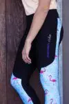 flamingo horse riding tights pattern limited edition left side performa ride 3