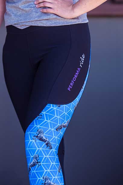 horse freedom horse riding tights pattern limited edition left side performa ride 3