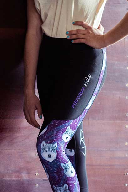 wolf horse riding tights pattern limited edition right side performa ride