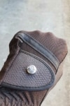 horse riding glove brown top button side performa ride