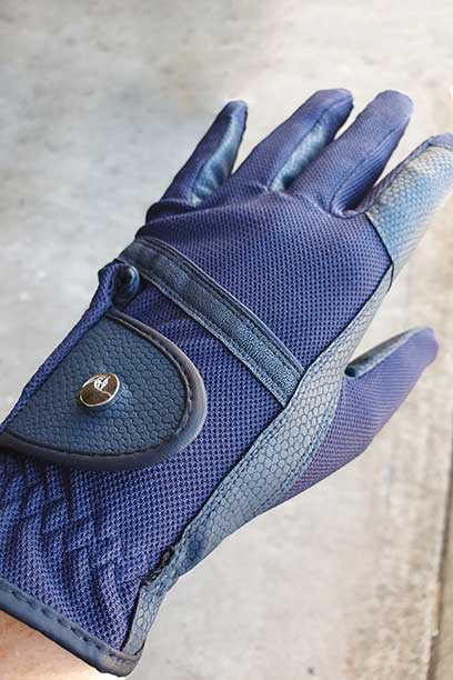horse riding glove navy top side performa ride