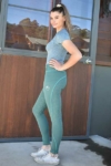 horse riding tights double pocket full stick green left side performa ride