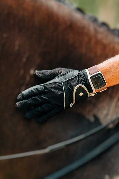 horse riding glove silver edging performa ride