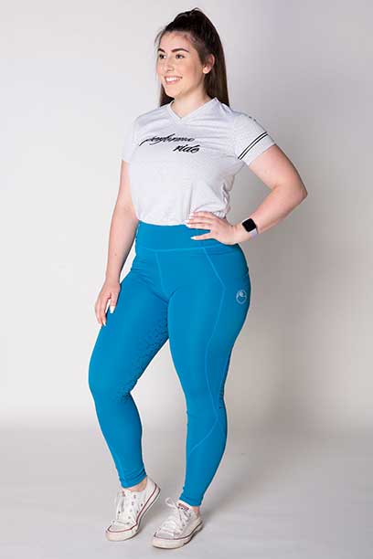 disrupt summer horse riding tights aspen blue front left b performa ride
