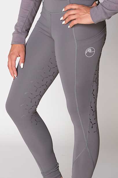 double pocket full seat equestrian riding tights grey front left b performa ride