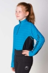 equestrian technical shirt youth aqua black front left performa ride