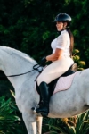 equestrian riding tights chiffon flexion on horse left side performa ride