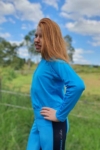 kids equestrian top chill base layer aqua left side performa ride