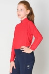 equestrian child technical long sleeve top red front left performa ride