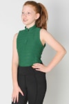 equestrian child technical sleeveless top green front left performa ride