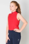 equestrian child technical sleeveless top red front left performa ride