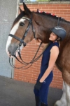 equestrian summer sleeveless top slim fit navy left side wesley horse performa ride