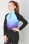 youth base layer equestrian top blue purple ombre front performa ride