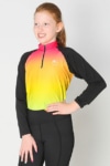 youth base layer equestrian top rainbow ombre front performa ride