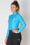 glacier long sleeve slim fit equestrian top adult blue front a performa ride