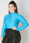 glacier long sleeve slim fit equestrian top adult blue front b performa ride