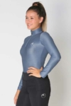glacier long sleeve slim fit equestrian top adult grey front a performa ride