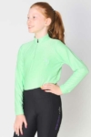 glacier long sleeve slim fit equestrian top youth mint front performa ride