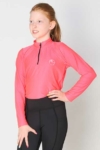glacier long sleeve slim fit equestrian top youth youthflamingo front performa ride