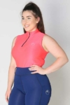 glacier sleeveless slim fit equestrian top flamingo front b performa ride