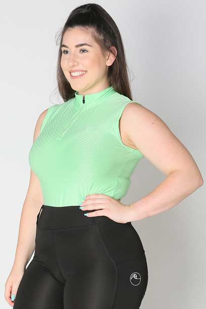 glacier sleeveless slim fit equestrian top mint front b performa ride