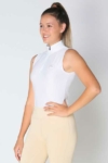 glacier sleeveless slim fit equestrian top white front a performa ride