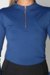 luna baselayer equestrian top blue front close up performa ride