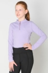 luna baselayer youth equestrian top lilac front performa ride