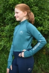 disrupt kids baselayer equestrian top cerulean front left performa ride