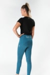 disrupt summer horse riding tights and sleeveless slim fit top cerulean left back performa ride