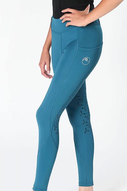 disrupt summer horse riding tights cerulean left front performa ride