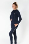 fleece tracksuit pants and hoodie navy left front performa ride