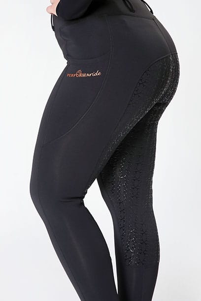 spark horse riding tights black left performa ride