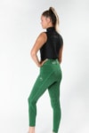 winter disrupt horse riding tights and sleeveless slim fit top green left back performa ride