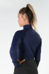 disrupt spring base layer equestrian top navy back left performa ride