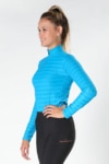 long sleeve summer riding top aqua front left model a performa ride