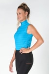 sleeveless summer equestrian top royal aqua front left model b performa ride