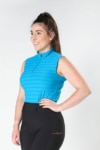 sleeveless summer equestrian top royal aqua front left performa ride