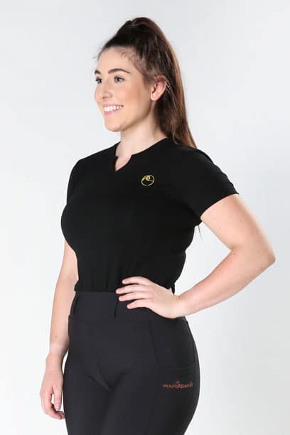 slogan tee black front left model a performa ride