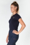 slogan tee navy front left model b performa ride