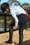 flower print glacier long sleeve top lean down performa ride