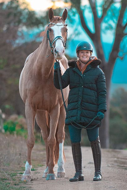 adult storm jacket front with horse performa ride