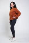burnt chestnut crew neck sweater front left performa ride