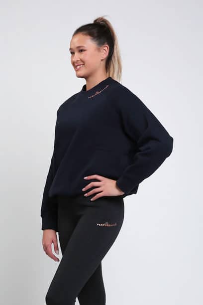 chestnut crew neck sweater front left performa ride
